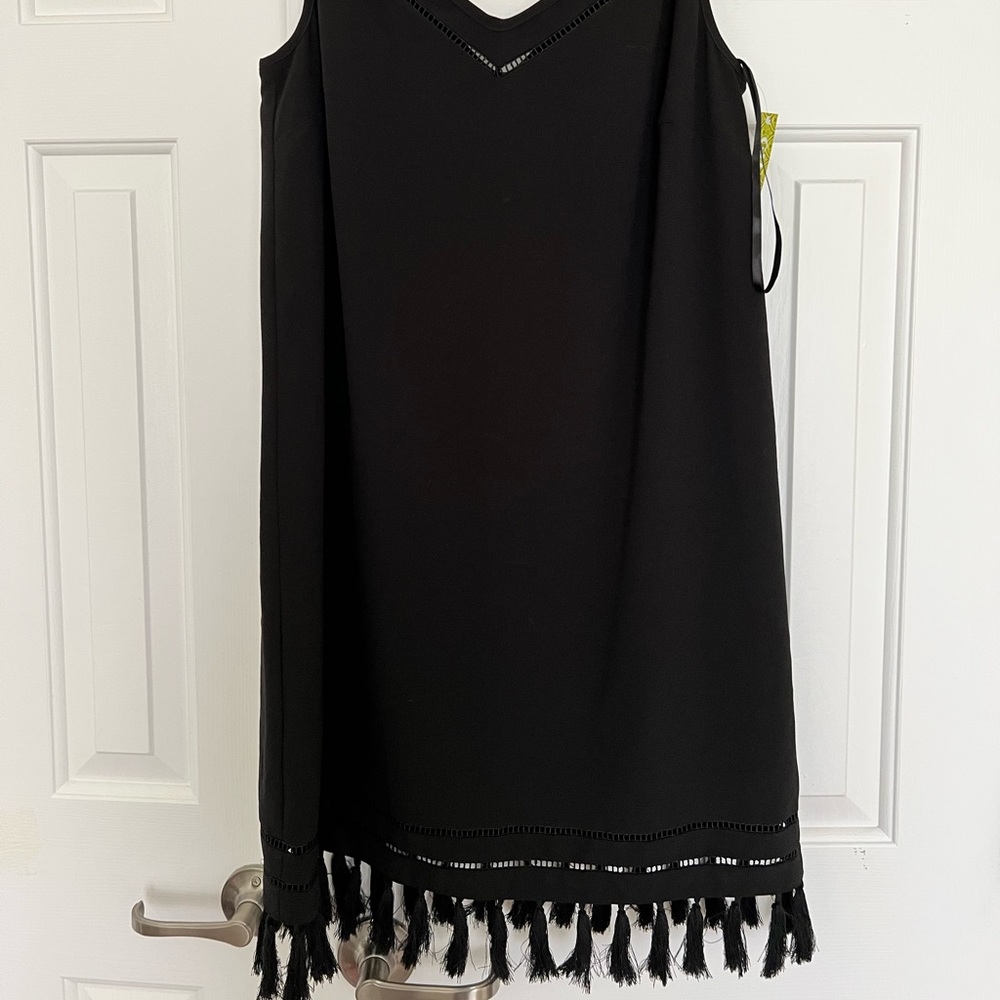 NWT Gianni Bini black tassel tank dress size s